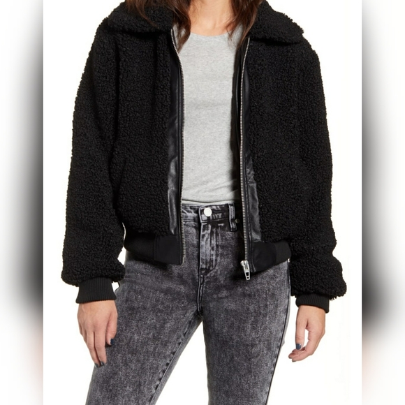 Faux Shearling Bomber Jacket NWT - Picture 2 of 6